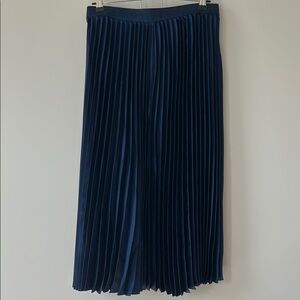 J Crew Factory Navy Pleated Skirt